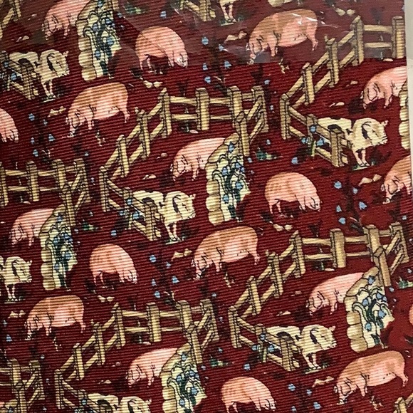 Designer Battimiello Tie Milan Italy pigs farm adorable - Picture 2 of 5